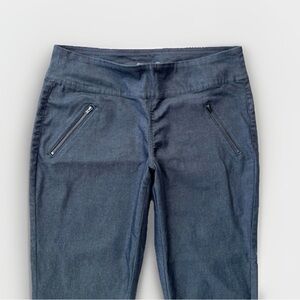 Natural Reflections Pants Size 14 Gray Pull On Zip Straight Leg Cotton Casual